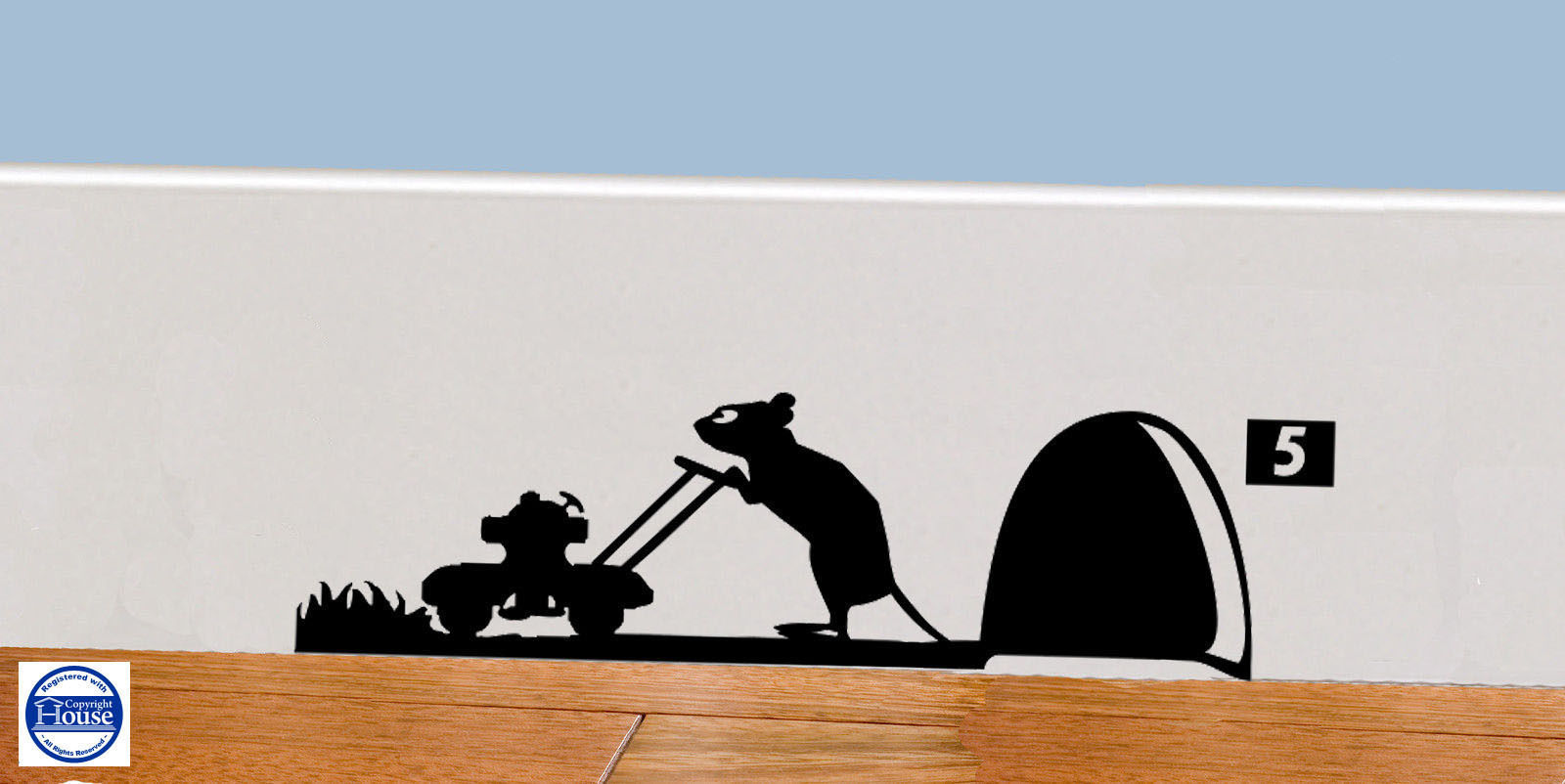 Mouse Hole Wall Art Sticker Artist Vinyl Decal Mice Home Skirting Board Funny