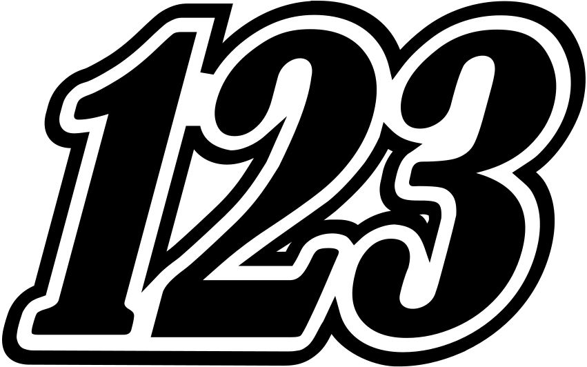 3 Sets Race Numbers 8" 200mm  Motocross Vinyl Stickers Decals Track Bike N28 
