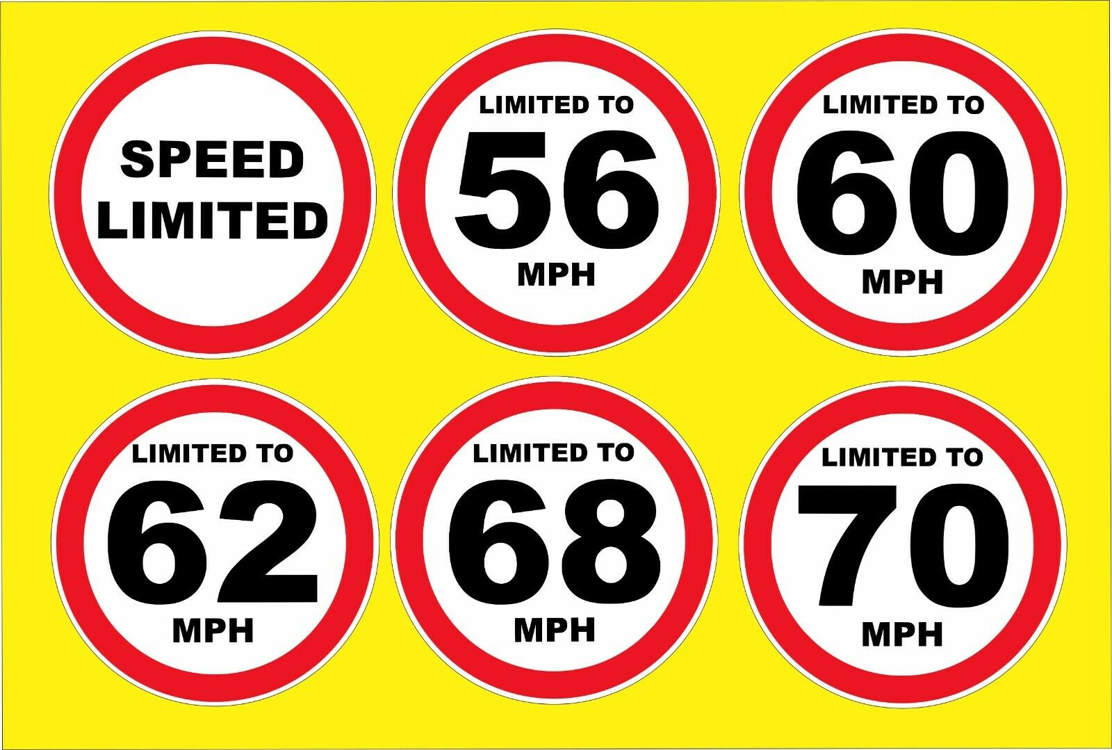 thumbnail image 2 of SPEED LIMITED Vinyl Sticker – Vehicle Speed Restriction Decal For Car, Van, Truck – 120mm, Glossy, S68 2 of 4