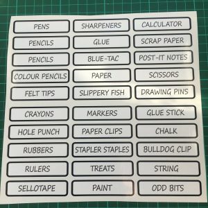 Stationary Storage Stickers Pens, rubbers, ect.. Craft Labels Tags water proof