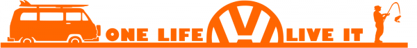 One Life Live it VW Camper Window Sticker / Decal - Volkswagen T25 Fishing