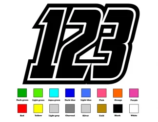 3x Race Numbers Custom Motocross MX Dirt Bike Pit Bike Vinyl Any Colour 1 